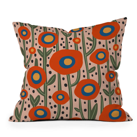 Cocoon Design Flower Market Amsterdam Abstract Outdoor Throw Pillow