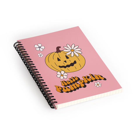 Cocoon Design Hello Pumpkin Retro Pink Spiral Notebook