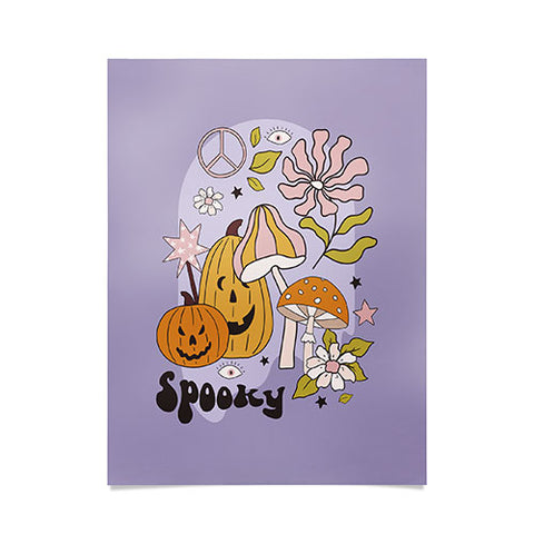 Cocoon Design Hippie Groovy Halloween Print Poster