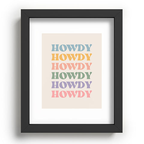 Cocoon Design Howdy Colorful Retro Quote Recessed Framing Rectangle