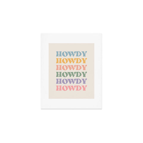 Cocoon Design Howdy Colorful Retro Quote Art Print