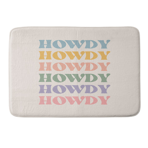 Cocoon Design Howdy Colorful Retro Quote Memory Foam Bath Mat