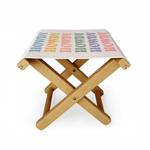 Cocoon Design Howdy Colorful Retro Quote Folding Stool