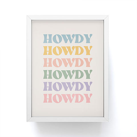 Cocoon Design Howdy Colorful Retro Quote Framed Mini Art Print