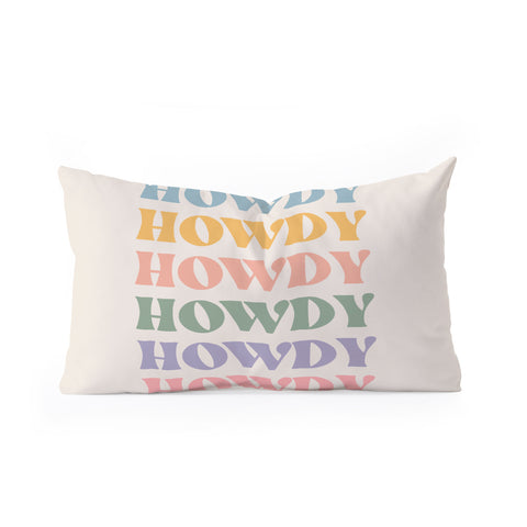 Cocoon Design Howdy Colorful Retro Quote Oblong Throw Pillow