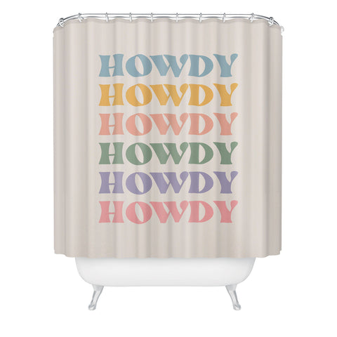 Cocoon Design Howdy Colorful Retro Quote Shower Curtain