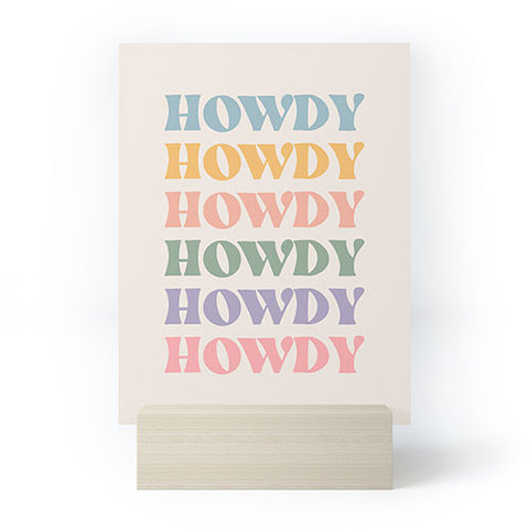 Cocoon Design Howdy Colorful Retro Quote Mini Art Print