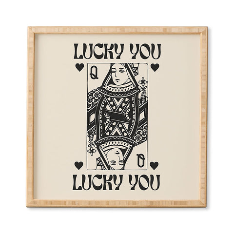 Cocoon Design Lucky you Queen of Hearts Black Framed Wall Art