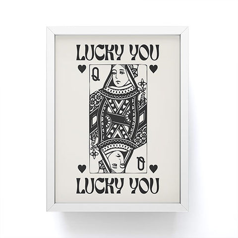 Cocoon Design Lucky you Queen of Hearts Black Framed Mini Art Print