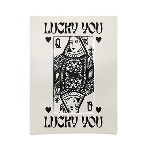 Cocoon Design Lucky you Queen of Hearts Black Poster