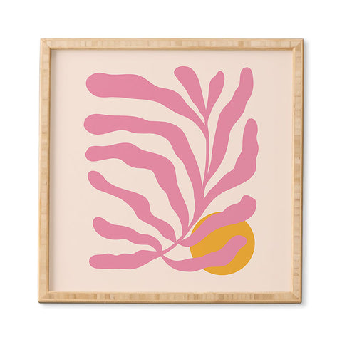 Cocoon Design Matisse Cut Out Pink Leaf Framed Wall Art