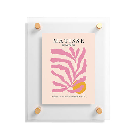 Cocoon Design Matisse Cut Out Pink Leaf Floating Acrylic Print