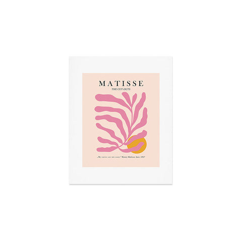 Cocoon Design Matisse Cut Out Pink Leaf Art Print