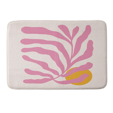 Cocoon Design Matisse Cut Out Pink Leaf Memory Foam Bath Mat