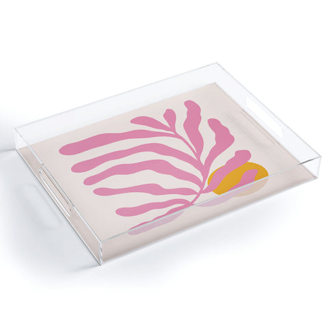 Cocoon Design Matisse Cut Out Pink Leaf Acrylic Tray