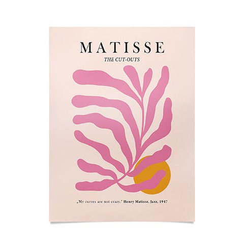 Cocoon Design Matisse Cut Out Pink Leaf Poster
