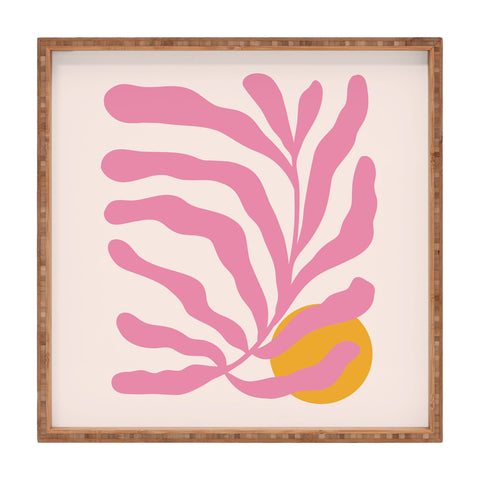 Cocoon Design Matisse Cut Out Pink Leaf Square Tray