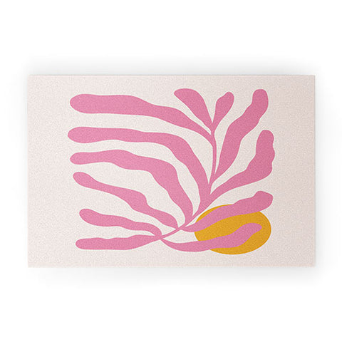 Cocoon Design Matisse Cut Out Pink Leaf Welcome Mat