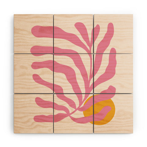Cocoon Design Matisse Cut Out Pink Leaf Wood Wall Mural