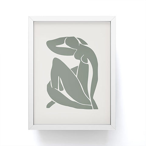 Cocoon Design Matisse Woman Nude Sage Green Framed Mini Art Print