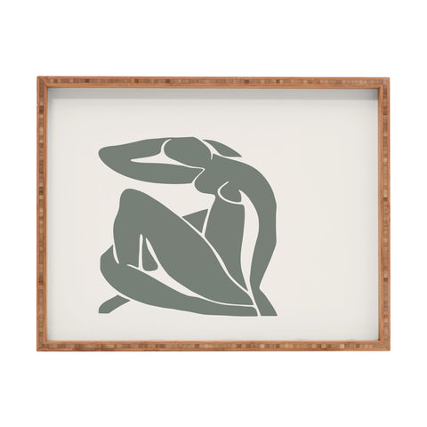 Cocoon Design Matisse Woman Nude Sage Green Rectangular Tray