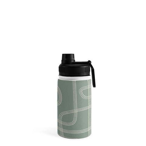 Cocoon Design Modern Sage Green Abstract Water Bottle