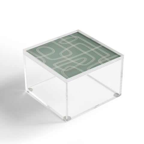 Cocoon Design Modern Sage Green Abstract Acrylic Box