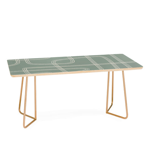 Cocoon Design Modern Sage Green Abstract Coffee Table