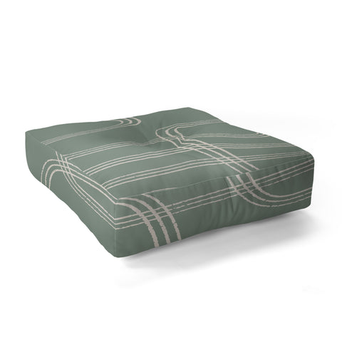 Cocoon Design Modern Sage Green Abstract Floor Pillow Square