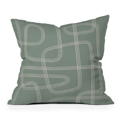 Cocoon Design Modern Sage Green Abstract Throw Pillow