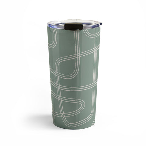 Cocoon Design Modern Sage Green Abstract Travel Mug