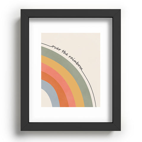 Cocoon Design Retro Boho Rainbow with Quote Recessed Framing Rectangle