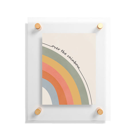 Cocoon Design Retro Boho Rainbow with Quote Floating Acrylic Print