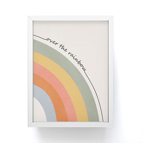 Cocoon Design Retro Boho Rainbow with Quote Framed Mini Art Print