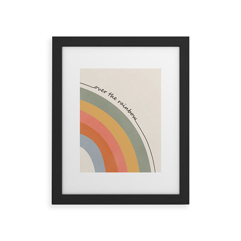 Cocoon Design Retro Boho Rainbow with Quote Framed Art Print