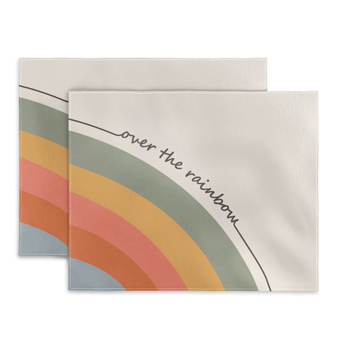Cocoon Design Retro Boho Rainbow with Quote Placemat