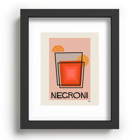 Cocoon Design Retro Cocktail Print Negroni Recessed Framing Rectangle