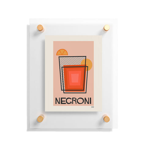 Cocoon Design Retro Cocktail Print Negroni Floating Acrylic Print