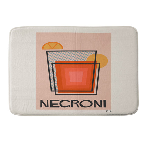 Cocoon Design Retro Cocktail Print Negroni Memory Foam Bath Mat