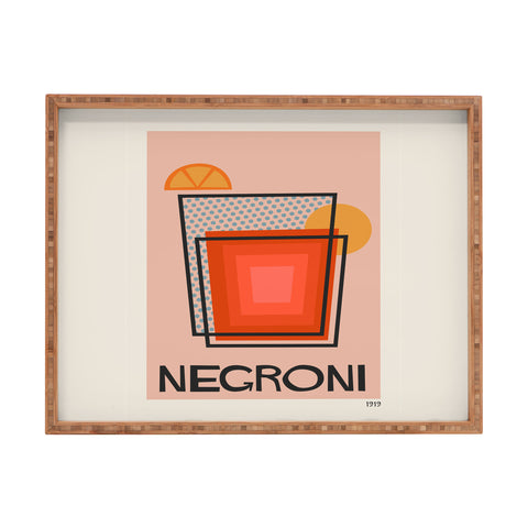 Cocoon Design Retro Cocktail Print Negroni Rectangular Tray