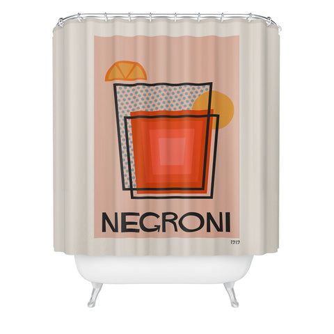 Cocoon Design Retro Cocktail Print Negroni Shower Curtain