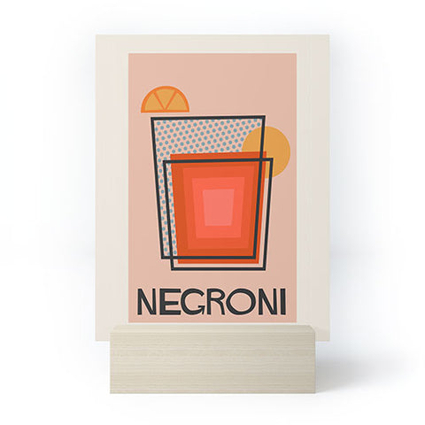 Cocoon Design Retro Cocktail Print Negroni Mini Art Print