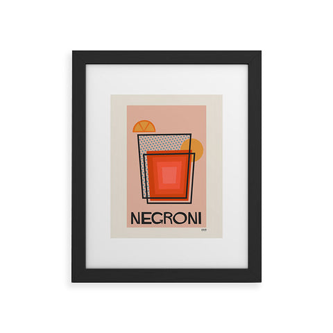 Cocoon Design Retro Cocktail Print Negroni Framed Art Print