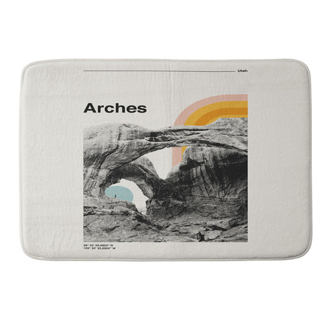 Cocoon Design Retro Travel Poster Arches Memory Foam Bath Mat