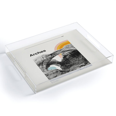 Cocoon Design Retro Travel Poster Arches Acrylic Tray