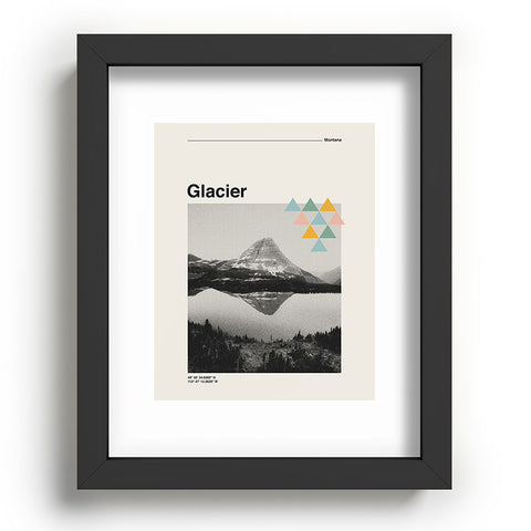 Cocoon Design Retro Travel Poster Glacier Recessed Framing Rectangle