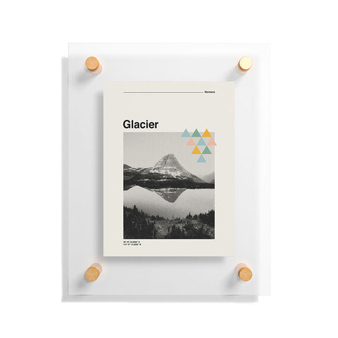 Cocoon Design Retro Travel Poster Glacier Floating Acrylic Print