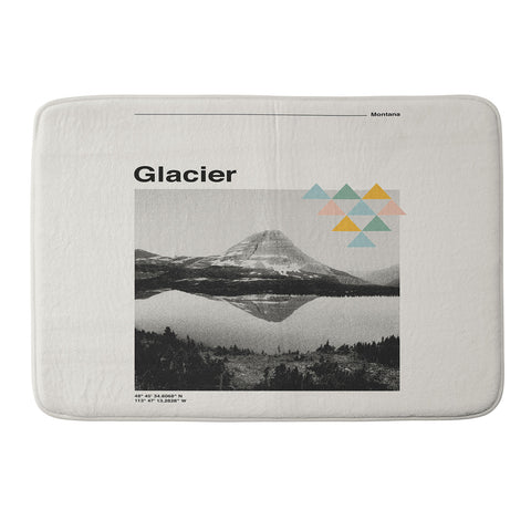 Cocoon Design Retro Travel Poster Glacier Memory Foam Bath Mat