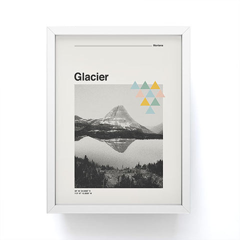 Cocoon Design Retro Travel Poster Glacier Framed Mini Art Print