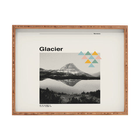 Cocoon Design Retro Travel Poster Glacier Rectangular Tray